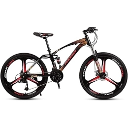 RSDSA Bike RSDSA 26-Inch Mountain Bike with 24 / 27 / 30 Speeds, All-Terrain Bike with Full Suspension Double Disc Brakes, Adjustable Seat for Dirt, Sand, Snow, Road Bike for Adults for Men, Red, 30speed