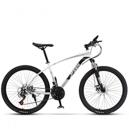 RSJK Bike RSJK Adult mountain bike 21 speed 24-inch mountain bike double shock disc brakes youth boys and girls bicycles white black@[Top version] white black_21 speed 26 inches