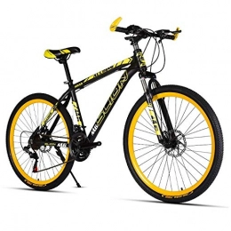 RSJK Bike RSJK Adult mountain bike bicycle 21 / 24 / 27 speed change male and female double shock absorber racing off-road speed student bicycle white red@Black and yellow [Deluxe Edition] spokes_21 speed