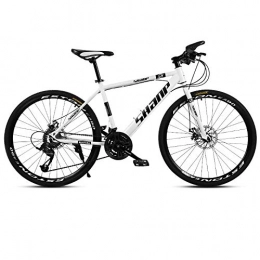 RSJK Bike RSJK Adult mountain bikes Male and female students bicycle 24 inch 24 speed front and rear double disc brakes One wheel Off-road speed racing white@Spoke wheel white_24 speed 24 inch [135-165cm