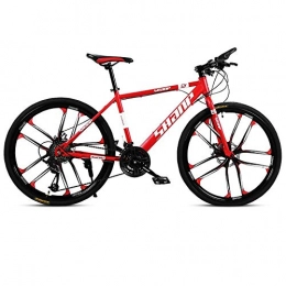 RSJK Bike RSJK Mountain bike Cross-country racing car Male and female student bicycle 26 inch 24 shifting system Front and rear double disc brakes Beech green@10 knives red_24 speed 26 inch [160-185cm