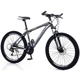 RSTJ-Sjef Mountain Bike RSTJ-Sjef 27 Speed 26 Inch Mountain Bike High-Carbon Steel Frame with Double Disc Brake And Shock-Absorbing Front Fork, Trail Bicycle for Men Women Adult, Gray