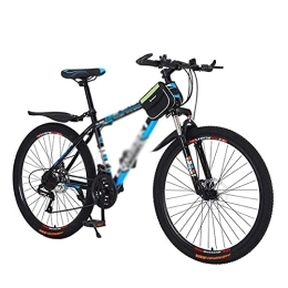 SABUNU Bike SABUNU 26 Inch Mountain Bikes 21 / 24 / 27-Speed Suspension Fork MTB High-Tensile Carbon Steel Frame Mountain Bicycle With Dual Disc Brake For Men And Women(Size:21 Speed, Color:Blue)