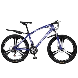SABUNU Bike SABUNU 26-Inch Wheels Mountain Bike Front Suspension Bicycle Carbon Steel Frame 21 / 24 / 27-Speed Double Disc Brake For A Path, Trail & Mountains(Size:21 Speed, Color:Blue)