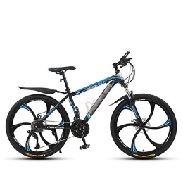 SANJIANG Bike SANJIANG 24 / 26" Mountain Bicycle With Suspension Fork 21 / 24 / 27 / 30-Speed Mountain Bike With Disc Brake, Robust High Carbon Steel, Blue-26in-27speed