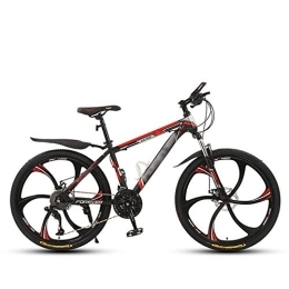 SANJIANG Bike SANJIANG 24 / 26" Mountain Bicycle With Suspension Fork 21 / 24 / 27 / 30-Speed Mountain Bike With Disc Brake, Robust High Carbon Steel, Red-24in-24speed