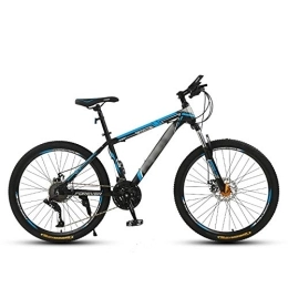 SANJIANG Bike SANJIANG Adult Mountain Bike, With 26 Inch Wheel High-carbon Steel Frame Bicycle With Dual Disc Brakes Front Suspension Fork For Men, Blue-26in-24speed