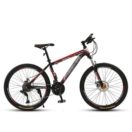 SANJIANG Mountain Bike SANJIANG Adult Mountain Bike, With 26 Inch Wheel High-carbon Steel Frame Bicycle With Dual Disc Brakes Front Suspension Fork For Men, Red-24in-21speed