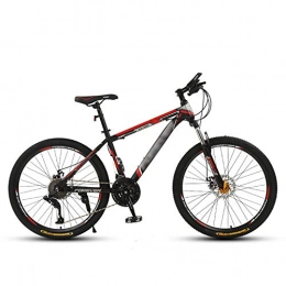 SANJIANG Bike SANJIANG Adult Mountain Bike, With 26 Inch Wheel High-carbon Steel Frame Bicycle With Dual Disc Brakes Front Suspension Fork For Men, Red-24in-27speed