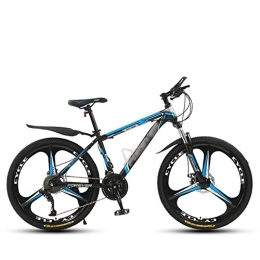 SANJIANG Mountain Bike SANJIANG Mountain Bike, Front Suspension, 21 / 24 / 27 / 30-Speed, 24 / 26-Inch Wheels, High-carbon Steel With Dual Disc Brakes Front Suspension Fork For Men, Blue-24in-21speed