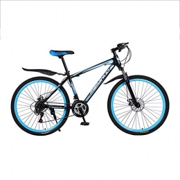 SANJIBAO High Carbon Steel Dual Suspension Mountain Bike, 26 Inch Wheels, Mountain Trail Bike Off Road Bicycles, 27-Speed Bicycle Full Suspension MTB Gears Dual Disc Brakes Mountain Bicycle, Blue