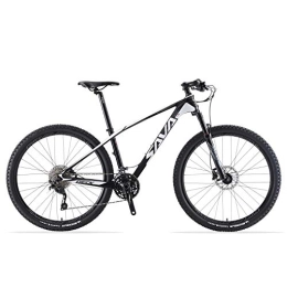SAVADECK Mountain Bike SAVADECK DECK6.0 Carbon Mountain Bike 27.5" / 29" XC Offroad Mountain Bicycle Ultralight Carbon Fiber MTB with 30 Speed Shimano DEORE M6000 Groupset and Complete Hard Tail (White, 27.5 * 19)