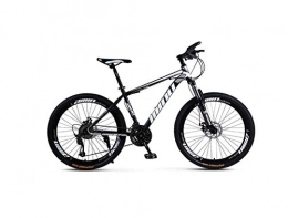 SEESEE.U Mountain Bike SEESEE.U Mountain Bike Unisex Hardtail Mountain Bike High-Carbon Steel Frame MTB Bike 26Inch Mountain Bike 21 / 24 / 27 / 30 Speeds with Disc Brakes and Suspension Fork, Black, 24 Speed