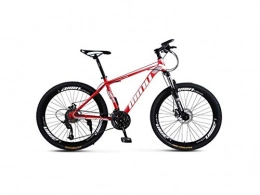 SEESEE.U Mountain Bike SEESEE.U Mountain Bike Unisex Hardtail Mountain Bike High-Carbon Steel Frame MTB Bike 26Inch Mountain Bike 21 / 24 / 27 / 30 Speeds with Disc Brakes and Suspension Fork, Red, 27 Speed