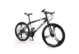SEESEE.U Mountain Bike SEESEE.U Mountain Bike Unisex Mountain Bike 21 / 24 / 27 / 30 Speed ​​High-Carbon Steel Frame 26 Inches 3-Spoke Wheels Bicycle Double Disc Brake for Student, Black, 18 Inches