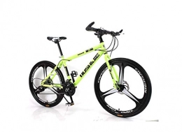 SEESEE.U Mountain Bike SEESEE.U Mountain Bike Unisex Mountain Bike 21 / 24 / 27 / 30 Speed ​​High-Carbon Steel Frame 26 Inches 3-Spoke Wheels Bicycle Double Disc Brake for Student, Green, 27 Speed