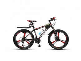 SEESEE.U Mountain Bike SEESEE.U Mountain Bike Unisex Mountain Bike 21 / 24 / 27 Speed High-Carbon Steel Frame 26 Inches 3-Spoke Wheels with Disc Brakes and Suspension Fork, Black, 24 Speed