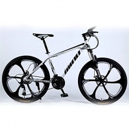 SFSGH Mountain Bike SFSGH 26 Inch Adult Mountain Bike Magnesium-aluminum Alloy MTB Bicycle With 17 Inch Frame Double Disc-Brake Suspension Fork Cycling Urban Commuter City Bicycle 10-Spokes White Black-30sp