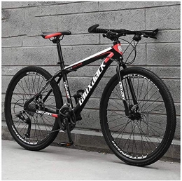Shirrwoy Bike Shirrwoy 26 inch Mountain Bike, Dual Disc Brake Bicycle High Carbon Steel And Aluminum Alloy Frame Shock Absorption 21 / 24 / 27 speed Mountain Bikes, Black Red, 27 speed