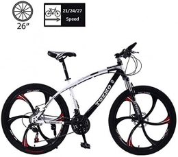 Shirrwoy Bike Shirrwoy 26 Inch Mountain Bike MTB Bicycle Mountain Bicycle for Adult Student High-carbon Steel Hardtail Outdoors Mountain Bike 21 / 24 / 27 Speed, Black, 24 speed