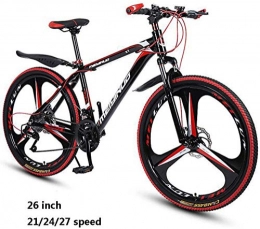 Shirrwoy Mountain Bike Shirrwoy Adult Mountain Bikes 26 inch, Aluminum Full Mountain Bike, Mountain 21 / 24 / 27-Speed Bicycle Suspension Fork Dual Disc Brakes, for outdoor sports fitness, 26in, 27speed