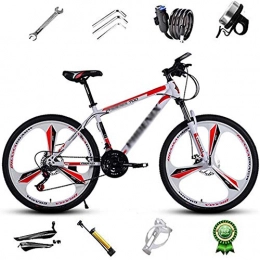 Shirrwoy Mountain Bike Shirrwoy Mountain Bike 26 Inch, 21 / 24 / 27speed High Carbon Steel Road Bikes 3 Cutter Wheels Bicycles Dual Disc Brakes, Suspension Fork Mountain Bicycle, 26in, 21 speed