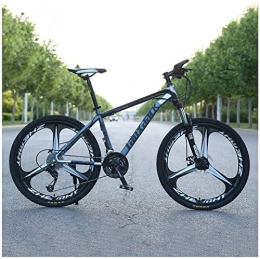 Shirrwoy Mountain Bike Shirrwoy Mountain Bike 26 Inches Adjustable Seat Dual Disc Brake Bicycle High-Carbon Steel Hardtail 21 / 24 / 27 / 30 Speeds Shock Absorption Mountain Bikes, Black Gray, 30 speed