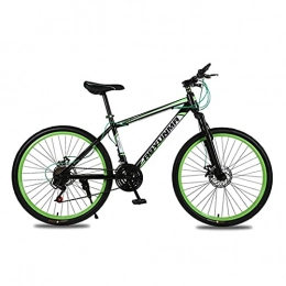 SHTST 26-inch mountain bike-21 - speed dual-disc brake variable speed bicycle, high-carbon steel thickened frame bike (Color : Green)