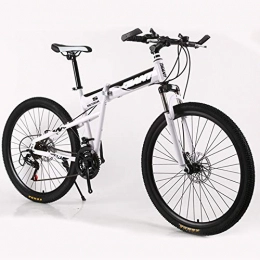 SIER Bike SIER 26 inch double disc mountain bike wheel integrally folded mountain bike shock absorber 21 speed transmission vehicle, White