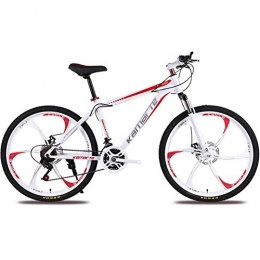 smzzz Bike smzzz Sports Outdoors Commuter City Road Bike Bicycle Mountain 24inch Six-knife Wheel High-carbon Steel Unisex Off-road Damping Dual Suspension Mountain Disc Brakes Red 27speed