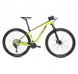 BIKERISK Bike STRIKERpro 27.5 / 29" carbon fiber Men's Bike for a Path, Trail & Mountains Suspension Frame, Twist Shifters Through 22 / 33 Speeds (yellow), 33speed, 27.515