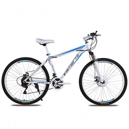 CLOUDH Bike Student Hardtail Mountain Bikes Carbon Steel 26 Inch Outroad Bicycles, 24 Speed MTB, Double Disc Brake, Adjustable Seat, Spoke Wheel
