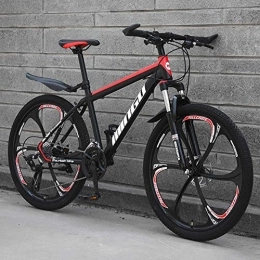  Bike Stylish Full Suspension Mountain Bike 21 / 24 / 27 / 30 Speed Bicycle 26 inches MTB Disc Brakes Variable Speed Bicycle, Black+White, 24 Speed