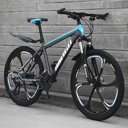  Mountain Bike Stylish Mountain Bike 21 Speeds Carbon Steel Frame Unisex Road Bike 24 / 26 Inch Wheels, Blue, 24inch