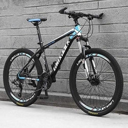  Bike Stylish Mountain Bikes Bicycles 21 Speeds Lightweight Carbon Steel Frame Road Bike Disc Brake Spoke Wheel, Blue, 26inch