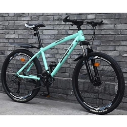  Bike Stylish Mountain Bikes Bicycles, Double Disc Brake 27 Speeds Mountain Bike Lightweight Carbon Steel Frame, White, 26inch