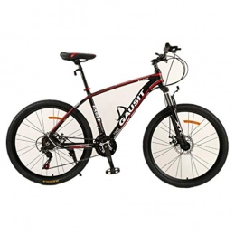 Tbagem-Yjr Bike Tbagem-Yjr 26 Inch Wheel Road Bike, Bicycle Dual Disc Brake Dual Suspension Mountain Bike (Color : Black red, Size : 27 speed)