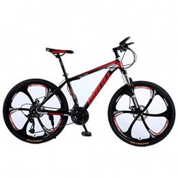 Tbagem-Yjr Bike Tbagem-Yjr Carbon Steel Frame Mountain Bike, Dual Suspension Mens City Road Bicycle 26 Inch (Color : Black red, Size : 21 speed)