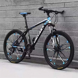 Tbagem-Yjr Mountain Bike Tbagem-Yjr High-carbon Steel Mountain Bike Dual Suspension Mens, 26 Inch City Road Bicycle (Color : Black blue, Size : 24 speed)