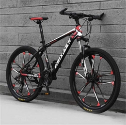 Tbagem-Yjr Bike Tbagem-Yjr High-carbon Steel MTB Bicycle, 26 Inch Wheel Dual Disc Brakes Sports Leisure (Color : Black red, Size : 24 speed)