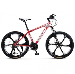 Tbagem-Yjr Mountain Bike Tbagem-Yjr Men's Mountain Bike, Disc Brake Damping Bicycle Precision Shifting City Road Bike (Color : Red white, Size : 24 speed)