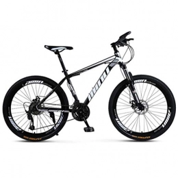 Tbagem-Yjr Mountain Bike Tbagem-Yjr Mountain Bike, Dual Disc Brake Bike Dual Suspension 26 Inch Wheel Boy Ravine Bicycle (Color : Black white, Size : 21 speed)