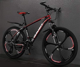 Tbagem-Yjr Bike Tbagem-Yjr Mountain Bike, Dual Suspension Disc Brakes City Road Bicycle 26 Inch Mens MTB (Color : Black red, Size : 30 speed)