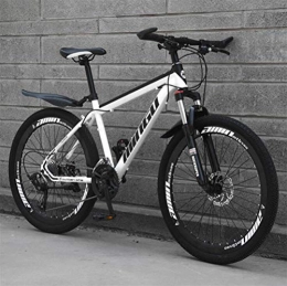 Tbagem-Yjr Mountain Bike Tbagem-Yjr Mountain Folding Bicycle High Carbon Steel Double Shock Absorber Bicycle 26 Inch (Color : White, Size : 24 Speed)
