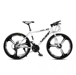 Tbagem-Yjr Mountain Bike Tbagem-Yjr Off-road Cycling Bicycle, 26 Inches City Mountain Bike 3 Cutter Wheel For Adults (Color : White, Size : 24 speed)