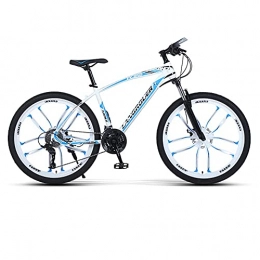 TBNB Bike TBNB 26inch Adult Men's Mountain Bike, 21-Speed, Disc Brake, Road Bicycles, Suspension Fork, Racing Bike, Multiple Colors (White 26inch / 27Speed)
