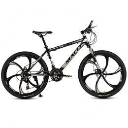 TBNB Bike TBNB 26inch Mountain Bike, 21-30 Speed Mountain Bicycles for Adults Youth MenWomen, Full Suspension Road Bike, Double Disc Brakes (Black 26inch / 24 Speed)