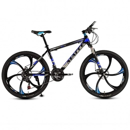 TBNB Bike TBNB 26inch Mountain Bike, 21-30 Speed Mountain Bicycles for Adults Youth MenWomen, Full Suspension Road Bike, Double Disc Brakes (Blue 24inch / 21 Speed)