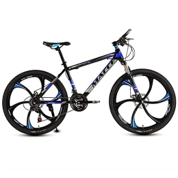 TBNB Bike TBNB 26inch Mountain Bike, 21-30 Speed Mountain Bicycles for Adults Youth MenWomen, Full Suspension Road Bike, Double Disc Brakes (Blue 24inch / 24Speed)