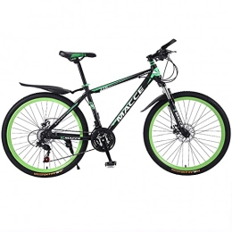 TBNB Mountain Bike TBNB Adult Outdoor Mountain Bikes, Men'S Road Bikes, Women'S Cruiser Bicycle, 21-30 Speeds, 26 / 24 Inches, Suspension Forks, Double Disc Brakes, MTB Bike (Green 24inch / 21Speed)